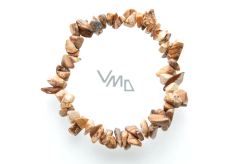 Jaspis Bild Armband elastisch gehackten Naturstein 19 cm, Stein der positiven Energie