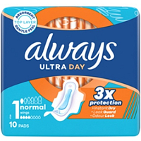 Always Ultra Day Normal Damenbinden mit Flügeln 10 Stück