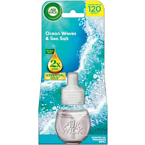 Air Wick Essential Oils Ocean Waves & Sea Salt - Ozean und Meersalz, elektrischer Raumerfrischer Nachfüllung 19 ml