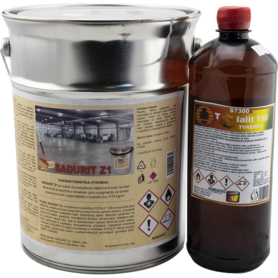 HB-Lak Sadurit Z1 rutschfeste Farbe für Beton, grau, 4 kg + Härter Telalit 1 kg