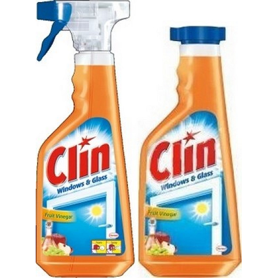 Clin Fruit Vinegar Duo Reiniger für Fenster und Glas 500 ml + 500 ml nachfüllen