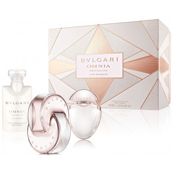 Bvlgari Omnia Crystalline Léau de Parfum parfümiertes Wasser 60 ml + parfümiertes Wasser 15 ml + Körperlotion 40 ml, für Frauen Geschenkset