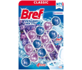 Bref Power Aktiv 4 Formel Lavendel WC-Block für hygienische Sauberkeit und Frische Ihrer Toilette, färbt Wasser 3 x 50 g