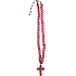 Rote Halskette mit Kreuz 41 cm