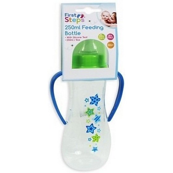 Erste Schritte Sterne 0+ Babyflasche grün mit 2 Griffen 250 ml