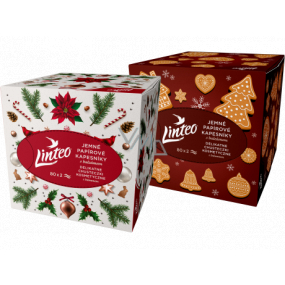 Linteo Papiertaschentücher mit Balsam 2-lagig 80 Stück Würfel rot weiß