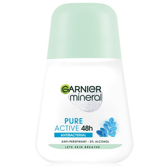Garnier Mineral Pure Active Antibacterial 48h Ball Antitranspirant Deodorant Roll-On für Frauen 50 ml