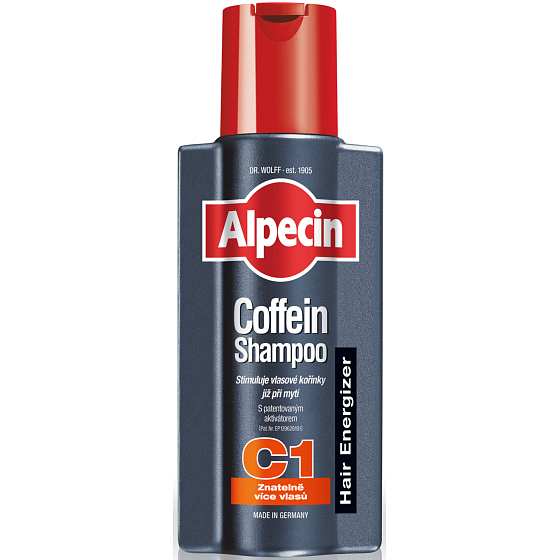 Alpecin Energizer Caffeine C1, Coffein Shampoo stimuliert das Haarwachstum, verlangsamt erblich bedingten Haarausfall 75 ml