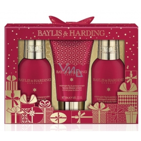 Baylis & Harding Feige und Granatapfel flüssige Körperseife 100 ml + Körper- und Handlotion 100 ml + Duschcreme 50 ml kosmetisches Körperpflegeset