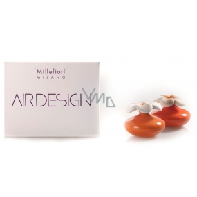 Millefiori Milano Air Design Diffusor Blumenbehälter zum Duften von Duftstoffen mit poröser Oberseite Mini Orange 2 Stück, 80 ml, 7 x 6 cm