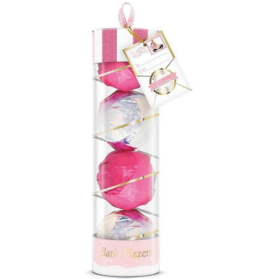 Baylis & Harding Pink Kollektion prickelnder Badekugeln 4 Stück x 100 g, Kosmetikset