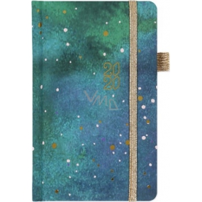 Albi Diary 2020 Tasche mit Gummiband Stern Tapete 15 x 9,5 x 1,3 cm