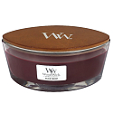 WoodWick Black Cherry - Schwarzkirsch-Duftkerze mit breitem Holzdocht und Glasschiffdeckel 453 g