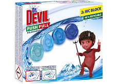 Dr. Devil WC Push Pull Gel Polar Aqua WC Block ohne Korb, 2 × 20 g