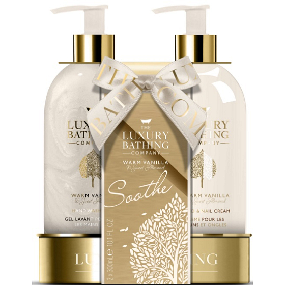 Grace Cole Warm Vanilla & Sweet Almond Handseife 300 ml + Hand- und Nagelcreme 300 ml, Kosmetikset für Frauen