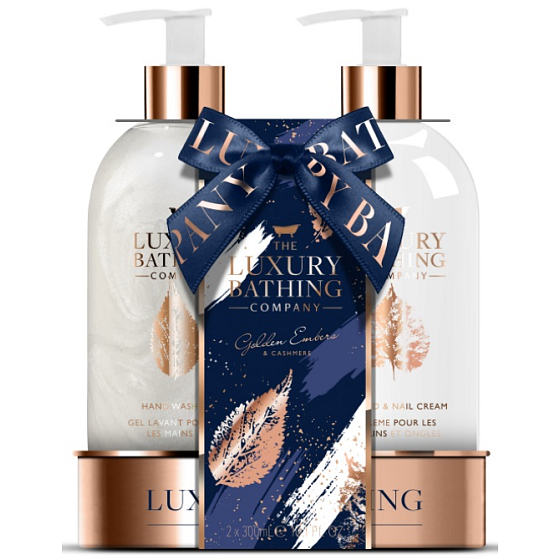 Grace Cole Golden Embers & Cashmere Handseife 300 ml + Hand- und Nagelcreme 300 ml, Kosmetikset für Damen