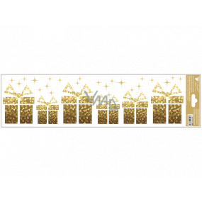 Fensterfolie ohne Klebestreifen mit Goldprägung Geschenke 64 x 15 cm