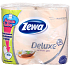 Zewa Deluxe Aqua Tube Jasminblüten-Toilettenpapier Gelb 3-lagig 150 Fetzen 4 Stück, Roll You Can Flush