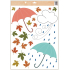 Fensterfolie Herbst Regenschirme mit Blättern 35 x 50 cm