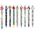Colorino Gummierter Stift Rosa Blume, blaue Mine 0,5 mm