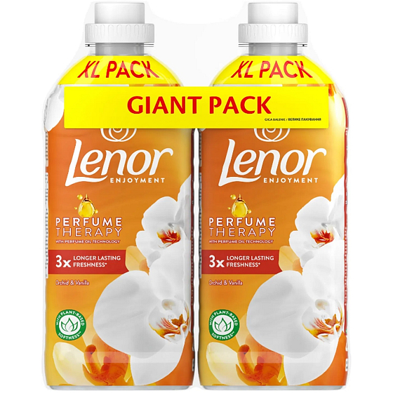 Lenor Vanilla Orchid & Gold Amber Orchidee, Vanille und Bernstein Weichspüler 2 x 48 Dosen, Duopack