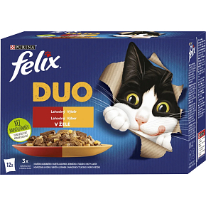 Felix Fantastic DUO Beutel für Katzen, Auswahl in Gelee 12× 85 g Felix Fantastic DUO Beutel für Katzen, Auswahl in Gelee 12× 85 g