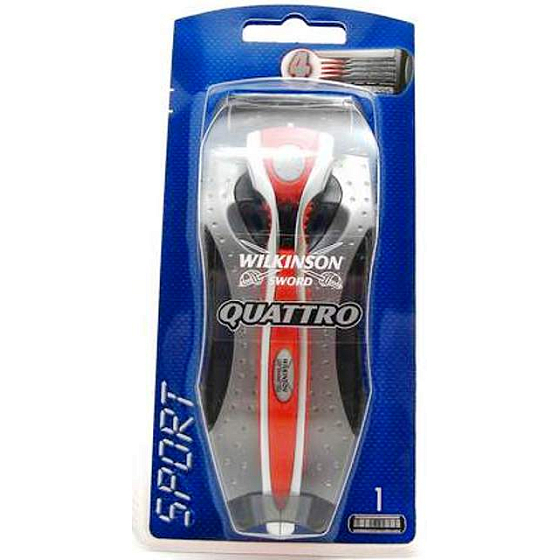 Wilkinson Schwert Quattro Sport Rasierer für Männer 1 Stück + Rasierer 1 Stück