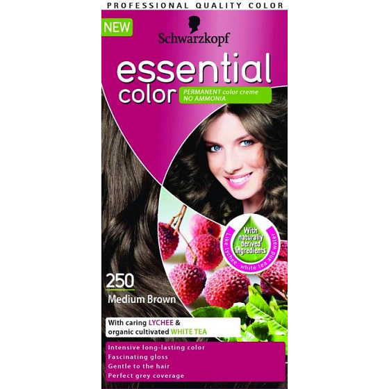 Schwarzkopf Essential Color lang anhaltende Haarfarbe 250 Mittelbraun