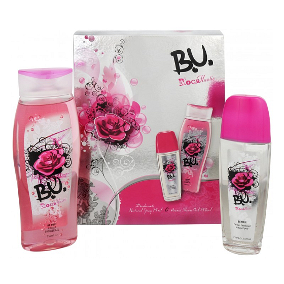 BU Rockmantic parfümiertes Deodorantglas 75 ml + Duschgel 250 ml, Geschenkset für Frauen