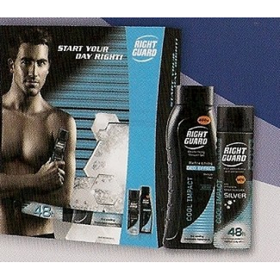 Right Guard Cool Impact Duschgel 400 ml + Deospray 150 ml, Kosmetikset