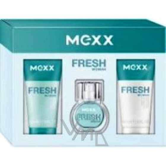 Mexx Fresh Woman Eau de Toilette 15 ml + Duschgel 50 ml + Körperlotion 50 ml, Geschenkset