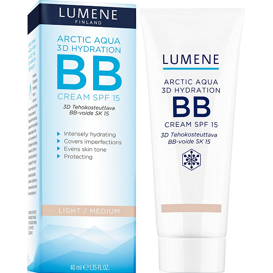 Lumene Arctic Aqua 3D Hydratation SPF15 BB Creme Feuchtigkeitslicht / Mittel 40 ml