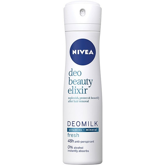 Nivea Deo Beauty Elixier Deomilk Frisches Antitranspirant Deodorant Spray für Frauen 150 ml