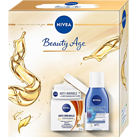 Nivea Face Beauty Age 65+ Tagescreme 50 ml + 2-Phasen-Make-up-Entferner 125 ml, Kosmetik-Set für Damen