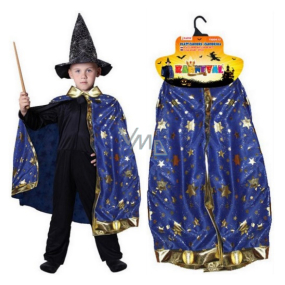 Rappa Halloween Kostüm Zauberumhang blau für Kinder, Länge 75 cm