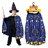 Rappa Halloween Kostüm Zauberumhang blau für Kinder, Länge 75 cm