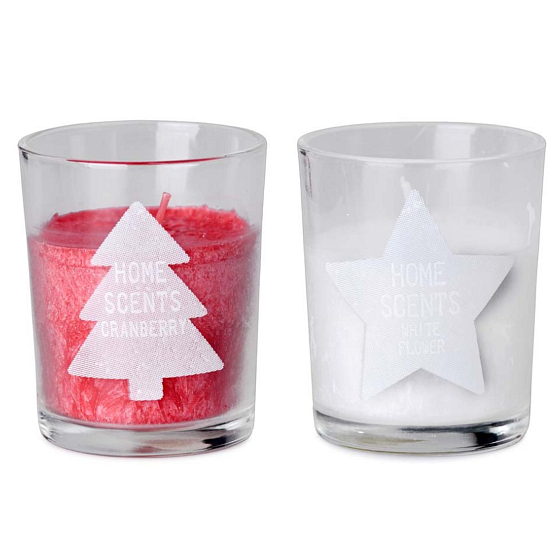 Adpal Stearin Home Scents Duftkerze im Glas 60 x 65 mm Farbmix
