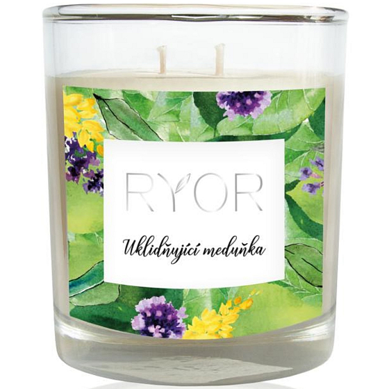 Ryor Soothing Lemon Balm Soy Scented Candle Large mit 2 Dochten brennt bis zu 40 Stunden 210 g