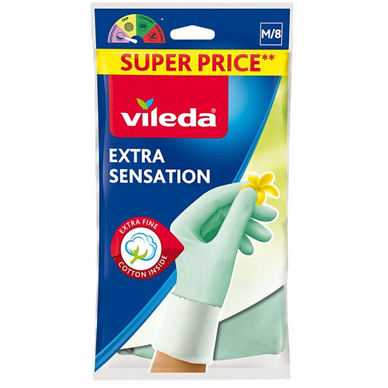 Vileda Extra Sensation Gummihandschuhe Größe M/8 1 Paar