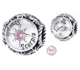 Charm Sterling Silber 925 Sternzeichen, Zirkonium Skorpion, Perle für Armband