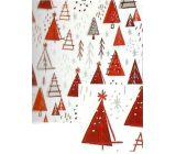 Nekupto Weihnachtsgeschenkpapier 70 x 200 cm Weiß, rote Bäume