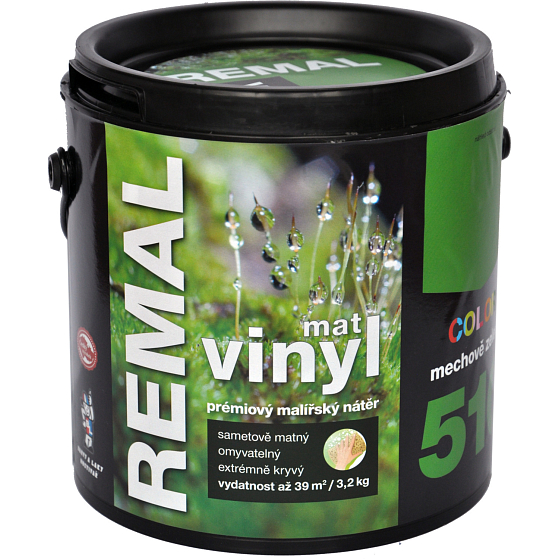 REMAL Vinyl Color matt abwaschbare Farbe für Wände, 510 moosgrün, 3,2 kg