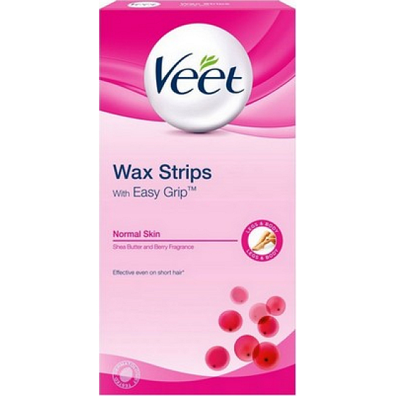 Veet Wachsbänder für normale Haut 12 Stück + Pefect Finish Tücher 2 Stück
