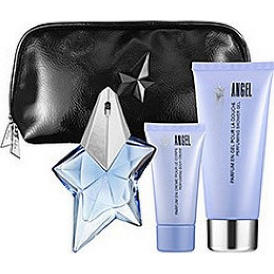 Thierry Mugler Angel parfümiertes Wasser für Frauen 25 ml + Körperlotion 30 ml + Duschgel 30 ml + Handtasche, Geschenkset