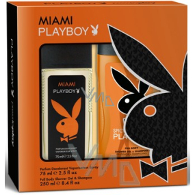 Playboy Miami parfümiertes Deodorantglas für Männer 75 ml + Duschgel 250 ml, Kosmetikset