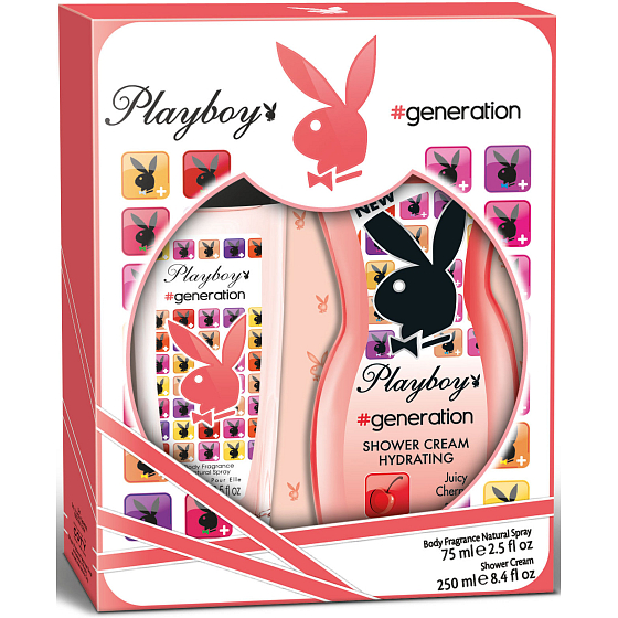 Playboy Generation für ihr parfümiertes Deodorantglas für Frauen 75 ml + Duschgel 250 ml, Geschenkset