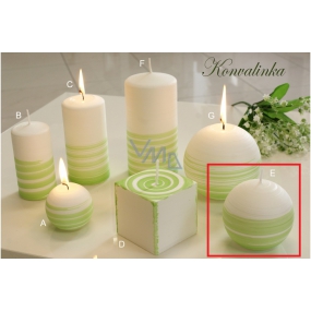 Lima Aromatische Spirale Maiglöckchen Kerze weiß - grüne Kugel 80 mm 1 Stück