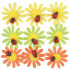 Selbstklebende Blüten mit Glitzer und Marienkäfer 4 cm 9 Stück