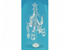 Glassetzling mit klaren Ornamenten 16 cm