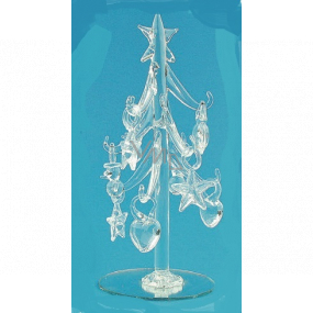 Glassetzling mit klaren Ornamenten 16 cm